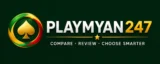 PlayMyan247 official logo featuring a green and gold design with casino-inspired branding for a Myanmar online casino information and comparison website